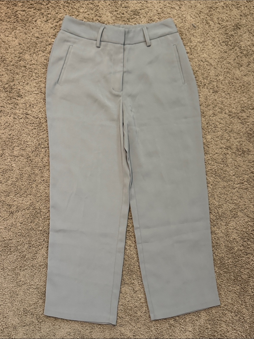 Quince Stretch Crepe Paperbag Pants Coastal Grey Gray Elastic Waist size 12